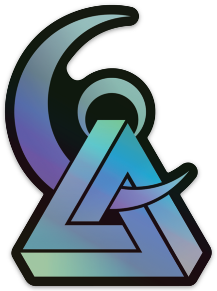 Blue on Blue Holographic Sticker