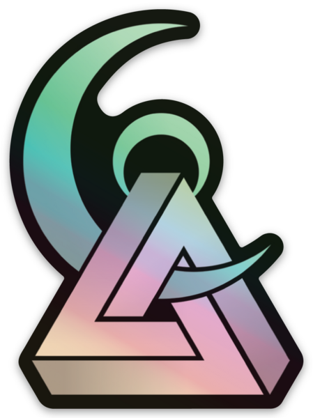 Teal and White Holographic Sticker