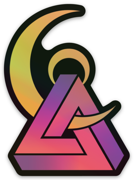 Yellow and Pink Holographic Sticker